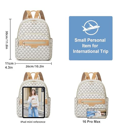 Makes Mini Backpack for Women, Small Casual Backpacks Daily Travel Bag 2pcs - color: White