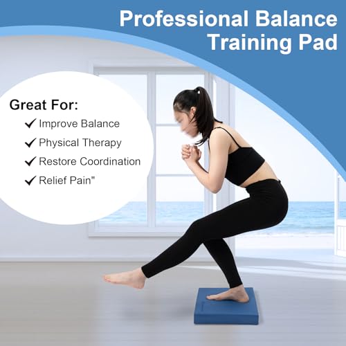 StrongTek Professional Foam Exercise Balance Pad - 15.8" x 13" x 2", High-Density TPE Foam Knee Pad, Non-Slip & Water-Resistant, for Balance Training, Physical Therapy, Yoga, and More - color: Blue