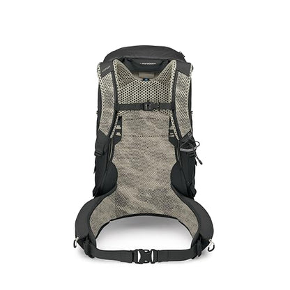 Osprey Stratos 34L Men's Hiking Backpack - Camping Bag with Waterproof Raincover, Bottle Pockets, & Gear Straps, Raven Black - color: Raven Black, style: 34l