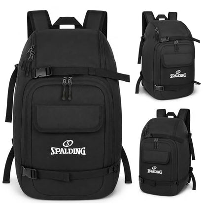 Spalding 50L Sports Tournament Backpack – Waterproof Gear Bag with Shoe Storage Compartment for Basketball, Soccer, Baseball, Pickleball, Travel & Team Equipment Backpack for Athletes, Men & Women