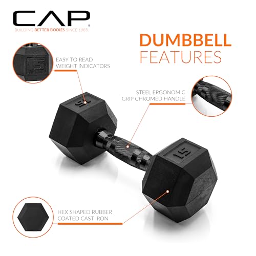 CAP 150 LB Dumbbell Set with 2-Tier Rack, Rubber Hex Free Weights Set, Home Gym Weight Set with Horizontal Storage Rack for Strength Training - color: White, style: 150bs Set - Black Handles