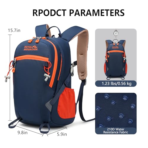 Hiking Backpack for Men Women,20L Lightweight Waterproof Travel Camping Backpack Hiking Daypack for Cycling Running(With Rain-cover) - color: Deep Blue