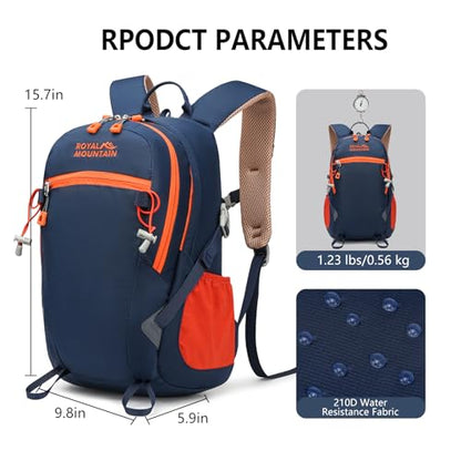 Hiking Backpack for Men Women,20L Lightweight Waterproof Travel Camping Backpack Hiking Daypack for Cycling Running(With Rain-cover) - color: Deep Blue