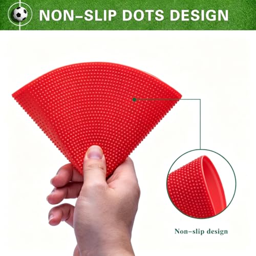 Poly Spot Markers 4inch/9 inch Non-Slip Rubber Agility Markers Flat Field Cones Floor Dots for Football, Soccer, Basketball Training Markers, School Activities, Exercise Drills, Social Distancing - style: 9inch 6Pcs(Red)