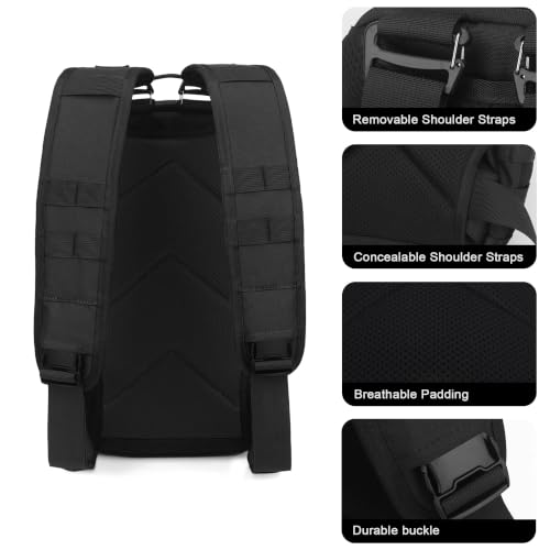 Mardingtop Small Tactical Backpack,Molle Military Rucksack Daypack for Hiking Traveling,15L Sling bag，Crossbody Bag for men - color: Black-15l
