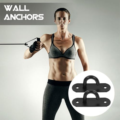 COHEALI 4 Pieces Stainless Steel Wall Anchor Hooks Heavy Duty Resistance Band Mount for Gym Workout and Yoga Strap Hanging, Large Open Ceiling Hooks for Home Fitness