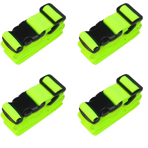MAGARROW 1.5" Utility Luggage Straps with Buckle Adjustable, 4-Pack (Neon Green, 1.5 in x 3.2 ft) - color: Neon Green, size: 1.5 in x 3.2 ft