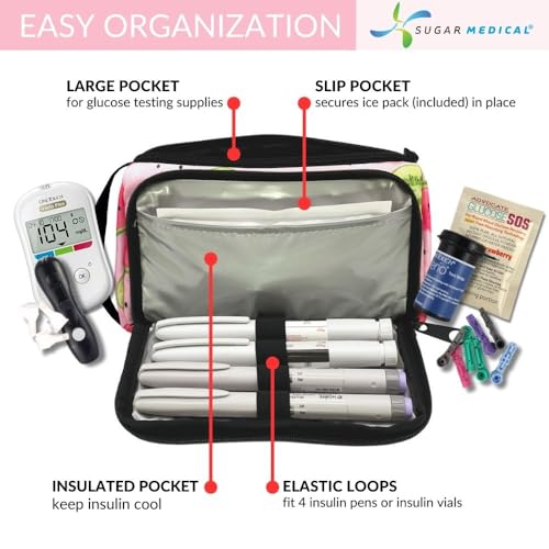 Sugar Medical Insulated Insulin Pen Case Organizer with Ice Pack - color: Watermelon