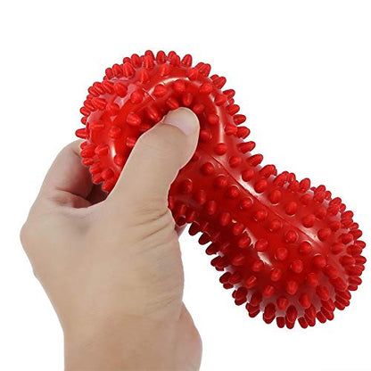 Spiky Massage Ball Peanut Massager Ball Fitness Exercise Mobility Peanut Ball Pain Muscle Steess Foot Myofascial Relief for Plantar Fasciitis Heel Foot Arch Pain () - color: Pink