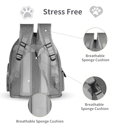 Cat Backpack Carrier for Cats and Small Dogs, Breathable Cat Bubble Backpack, Airline Approved Pet Travel Carrier for Hiking Camping Outdoor(Grey) - color: Grey