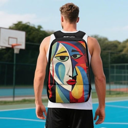 Basketball Backpack With Separate Ball Compartment And Shoes Fit Basketball Volleyball Football - color: Abstract Painting
