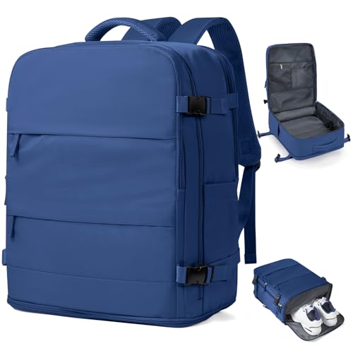 coowoz Travel Backpack for Women Man Carry On Backpack Mochila de Viaje Waterproof Teacher Personal Item Backpacks Travel Bag Essentials Rucksack Airplane Accessories Must Haves Royal Blue - color: Royal Blue, size: Large
