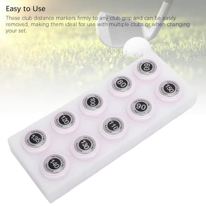 SUNGOOYUE Golf Club Distance Markers, 20 Pack Easy Install Golf Ball Makers Reference for Golfers & Training Sessions - color: White