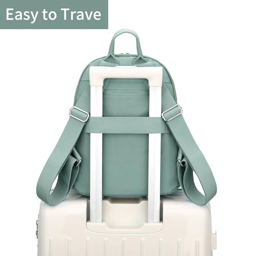 Tanweibago Mini Nylon Women Backpacks,11L Small Ladies backpacks Casual Lightweight Women Shopping Travel Daypack (Light Green) - color: Light Green