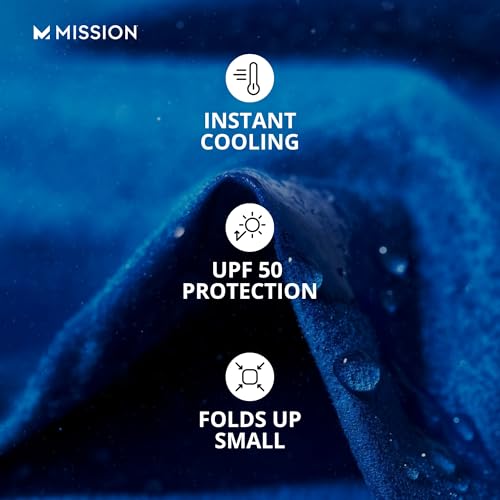 MISSION Max Plus Cooling Towel- Soft, Durable Microfiber - Cools Up to 3 Hours - UPF 50 Sun Protection - Machine Washable - color: Charcoal
