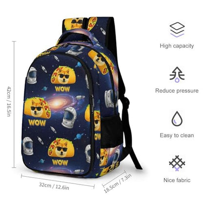 Travel Backpack Purse for Women, Galaxy Space Shiba Inu Dog Cute Laptop Backpack with Tumbler Holder for Nurse Teacher College Work Casual Daypack - color: Pattern (272)