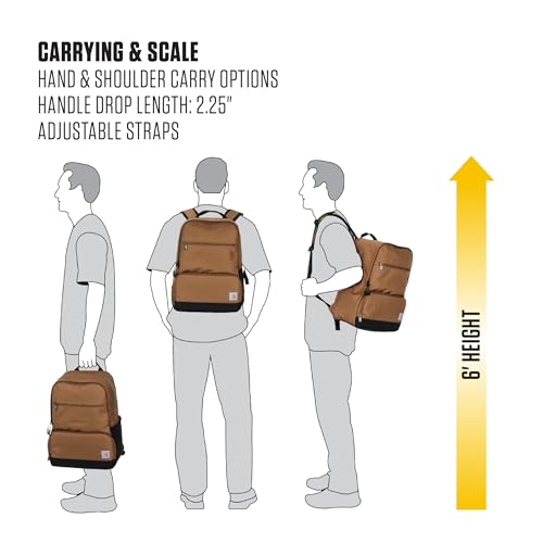 Carhartt Insulated Two Compartment Cooler, Durable Water Repellent Material W/Front Zippered Pocket for Camping, Beach & Travel - color: Carhartt Brown, style: Cooler Backpack