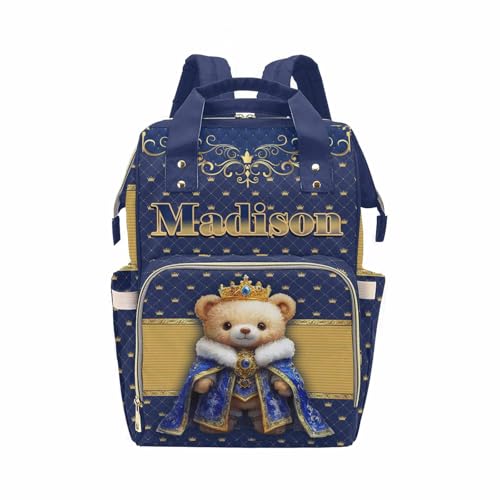 Newcos Custom Name Diaper Bags, Personalized Mommy Backpack Bag for Mom Women, Customized Monogram Tote Baby Diaper with Water Bottle for Newborn Wife Dad Birthday Mothers Day Blue - color: Patten 20