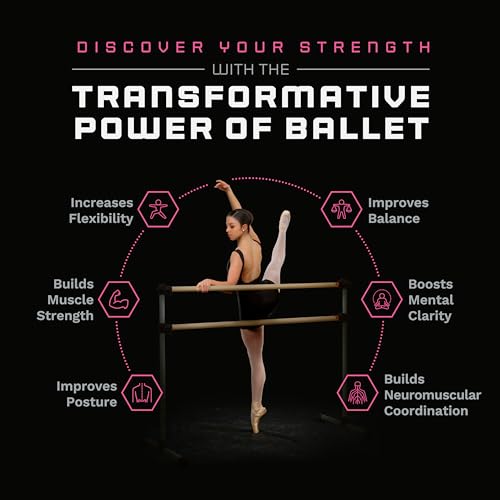 VITA Barre Portable Freestanding Double Ballet Barre, Prodigy, Aluminum | Adjustable Height, USA Made, Home or Gym Exercise Equipment for Kids & Adults | Dance, Fitness, Pilates - color: Light Pink, style: 7 Ft