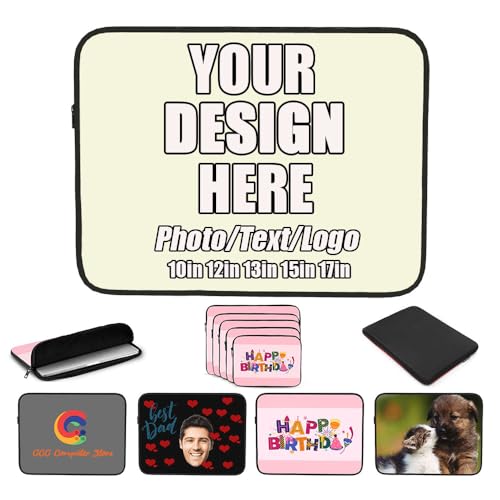 Custom Computer Bags for Laptops Notebooks, Shockproof Laptop Sleeve Custom for Protecting Notebook Laptop, Customized Laptop Bag for Office Men Women, Beige, 13" - color: Beige, size: 13"