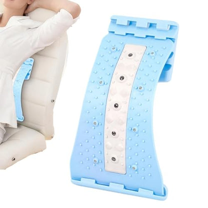 Back Stretcher Device,with Massage Points 4 Level Adjustable Curved Ergonomic | Back Cracker Board - for Home Gym Car Bedside Yoga Mat Sofa Office Chair - color: Blue