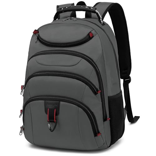 Boavan Laptop Backpack for men, 15.6 inch Laptop Bag with USB Port, Waterproof Travel Work Backpack Purse, Anti-Theft Teacher Nurse Doctor Casual Bookbags Office Business backpack，Grey - color: Dark Grey, size: 15.6