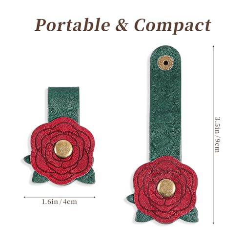 2 PCS Cord Organizer,Cord Keeper,Cable Organizer USB Holder,Cable Straps,Earbud case,wrap Headphone,Headset Winder,Earphone Clips Ties,stocking stuffers Gifts for Women Leather Flower - style: Flower