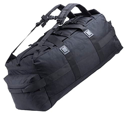 Large Military Duffle Bag Backpack Tactical Field Gear Equipment Duffel Bag Army Deployment Bag 85L - color: Black