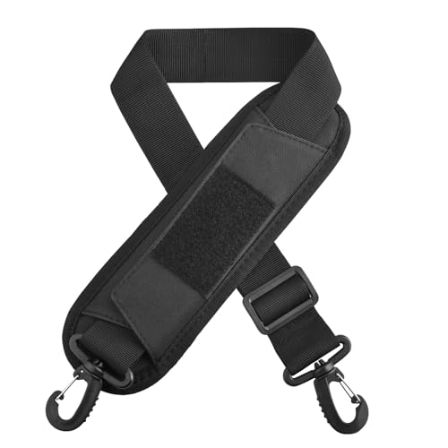 Azarxis Wide Replacement Shoulder Strap Adjustable Crossbody Canvas Webbing for Messenger Bag Laptop Computer Bag - color: #1 - Black