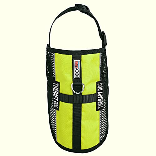 Dogline MaxAire Multi-Purpose Mesh Vest for Dogs and 2 Removable Therapy Dog Patches, Medium, Green - color: Green, size: Girth 17 by 21"