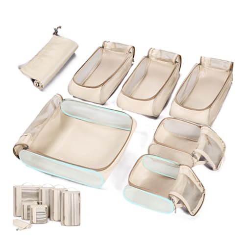 BAGSMART Keep Shape Packing Cubes, 7 Set for Travel, Lightweight Cubes, Suitcase Organizer Bags Set for Essentials