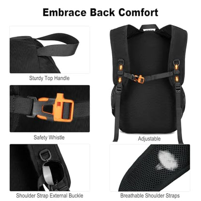 Nerlion 35L Hiking Backpack Travel Backpack for Men Women Camping Waterproof Outdoor Hiking Daypack Lightweight Backpack Black - color: Black 2