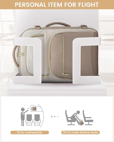 LOVEVOOK Travel Essentials Carry on Backpack 40L Travels Backpack for Women,Waterproof TSA Personal Item Travels Bag Airline Flight Approved,Large Carry on Luggage Laptop Backpack with Packing Cubes - color: Khaki - Beige White - Light Mud, size: Large-40