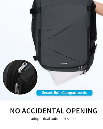 ECOHUB Carry On Travel Backpack, Expandable Airlines Personal Item Bag 18x14x8, Water Resistant 17 inch Laptop Backpack Flight Approved, 12 Pockets 30L Work Backpacks with Wet Pocket Cable Slot, Grey - color: Grey, size: 18 inch underseat