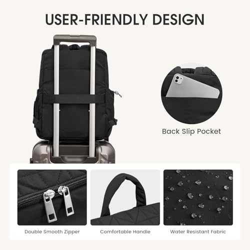 G4Free Diaper Bag Backpack for Moms Dads Travel Baby Bag with Pacifier Case & Insulated Pockets,Black - color: Black
