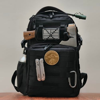 Military Tactical Backpack for Men Army 1 Day Assault Pack Molle Bag Bug Out Bag 25L Black - color: Black, size: 25L