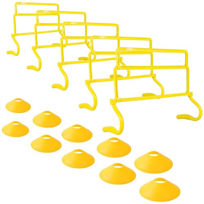 4 Height Adjustable Speed Training Hurdles Fitness & Speed Training Equipment - color: Set of 5