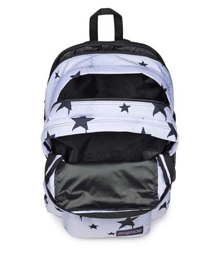 JanSport Main Campus Backpack - Travel or Work Backpack with 15-Inch Laptop Sleeve and Dual Water Bottle Pockets, Sprayed Stars Black - color: Sprayed Stars Black