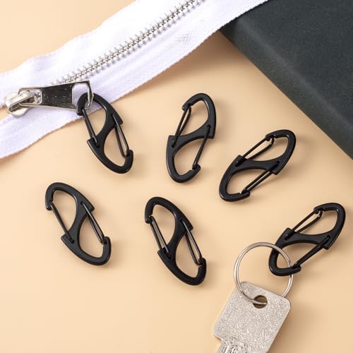 HINZIC 12Pcs Zipper Clip Anti Theft Deterrent, Black Dual Opening Safety Zipper Pull Replacement, Keep The Zip Closed for Backpacks Traveling Camping Suitcases - color: 12pcs-Black