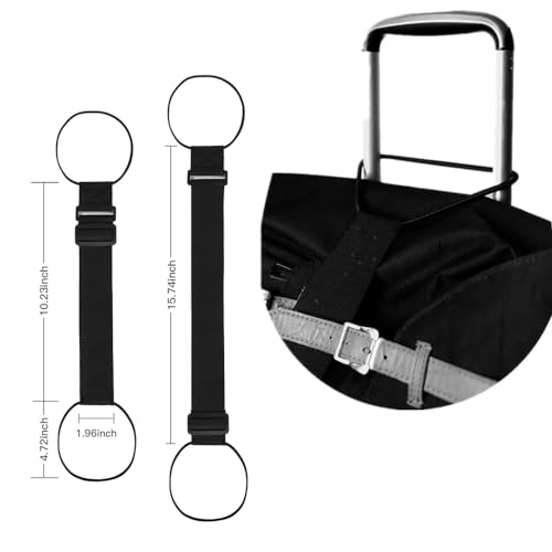 2 Pack Luggage Straps for Add a Bag Bungees Lightweight Easy Elastic Wrap Belts for Attaching Extra Bags Purse to Suitcase Handle Handbag Backpack Spinner Carryon Travel Airport