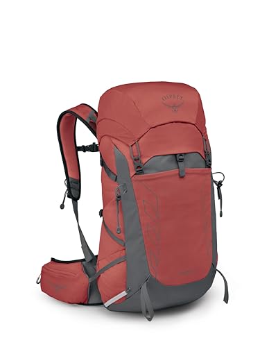 Osprey Tempest 33L Women's Lightweight Hiking Backpack - Daypack for Travel & Camping, Red Pampas/Coal Grey, Extended Fit - color: Red Pampas/Coal Grey, size: 33L - Extended Fit