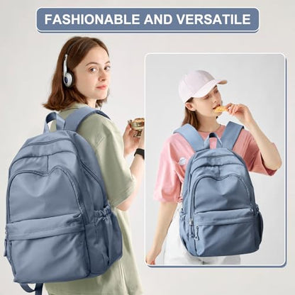 Casual Laptop Backpack for Women Men College Bookbag Waterproof Lightweight School Bag 15.6inch Laptop Daypack Large Capacity School Backpack for Teens Boys Girls (sapphire blue) - color: Sapphire Blue