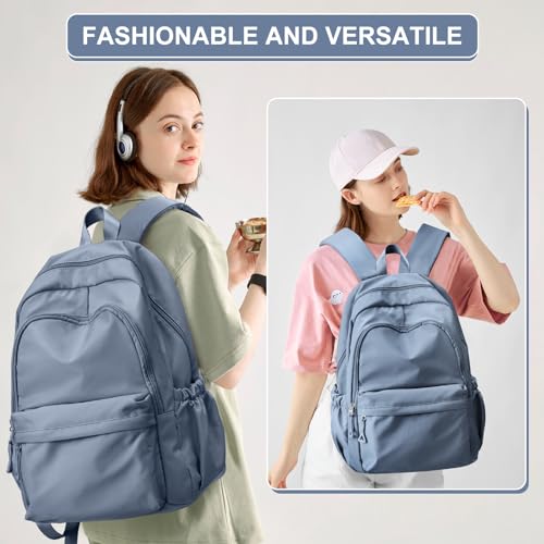 Casual Laptop Backpack for Women Men College Bookbag Waterproof Lightweight School Bag 15.6inch Laptop Daypack Large Capacity School Backpack for Teens Boys Girls (sapphire blue) - color: Sapphire Blue