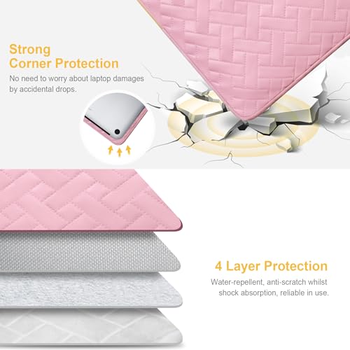Lacdo 14 Inch Laptop Sleeve Case for HP Lenovo Dell ASUS Acer Chromebook 14, HP Stream 14, Dell Inspiron 14 / Latitude 14, Lenovo ThinkPad 14 / IdeaPad 14, ASUS VivoBook/ZenBook 14 Computer Bag, Pink - color: Pink, size: 14 Inch