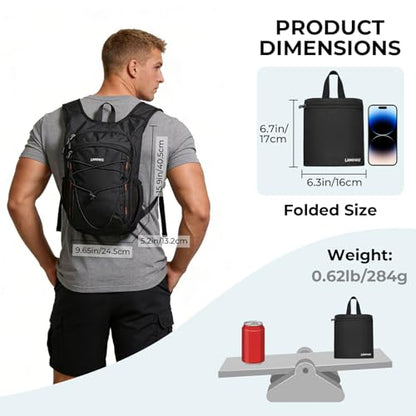 13L Small Hiking Backpack for Women Men, Lightweight Foldable Day pack, Packable Daypack for Travel, Camping (Black) - color: Black