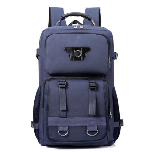 Large Travel Backpack Carry,Camping Hiking Backpack,Water Resistant Outdoor Daypack Travel Bag for Climbing Skiing(Blue) - color: Blue