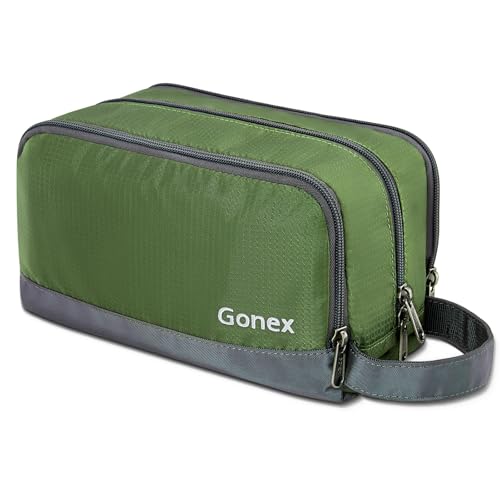Gonex Travel Toiletry Bag Nylon, Shaving Bag Toiletry Organizer Olive Green - color: Olive Green