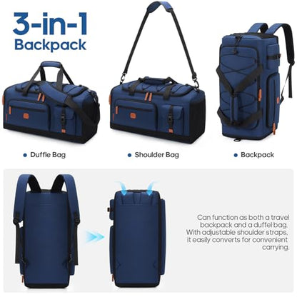 Gym Bag for Men and Women with Shoe & Laptop Compartment Sport Duffle Bag - color: Blue