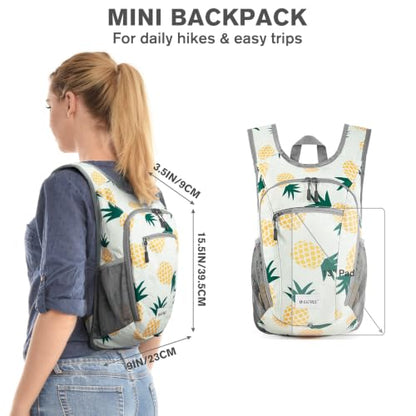 G4Free 10L/15L Hiking Backpack Lightweight Packable Hiking Daypack Small Travel Outdoor Foldable Shoulder Bag - color: Yellow Pineapple, size: 10L