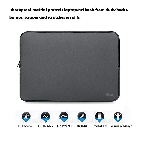 Laptop Sleeve Bag 15.6 Inch,Resistant Neoprene Laptop Sleeve/Notebook Computer Pocket Case/Tablet Briefcase Carrying Bag fit for Computer Notebook MacBook- (Grey) - color: Grey, size: 15.6 inch